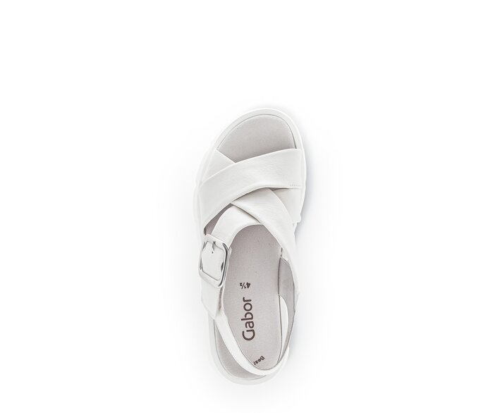Gabor Damen  Plateau Sandale Creme - Glattleder