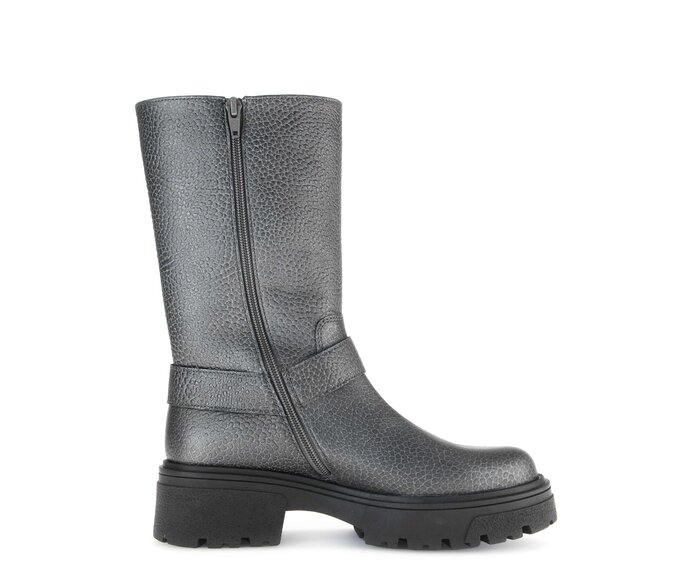 Gabor Damen  Biker Boots Silber - Effektleder