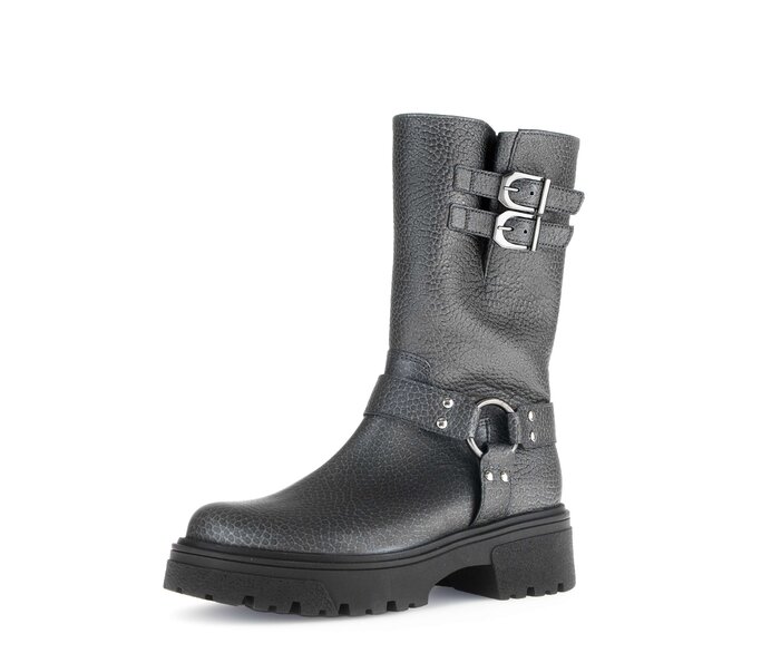 Gabor Damen  Biker Boots Silber - Effektleder