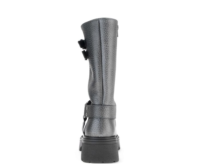 Gabor Damen  Biker Boots Silber - Effektleder