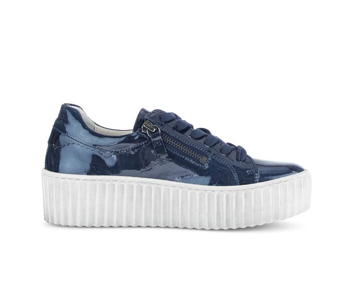 Gabor Damen  Sneaker Low Blau - Lackleder