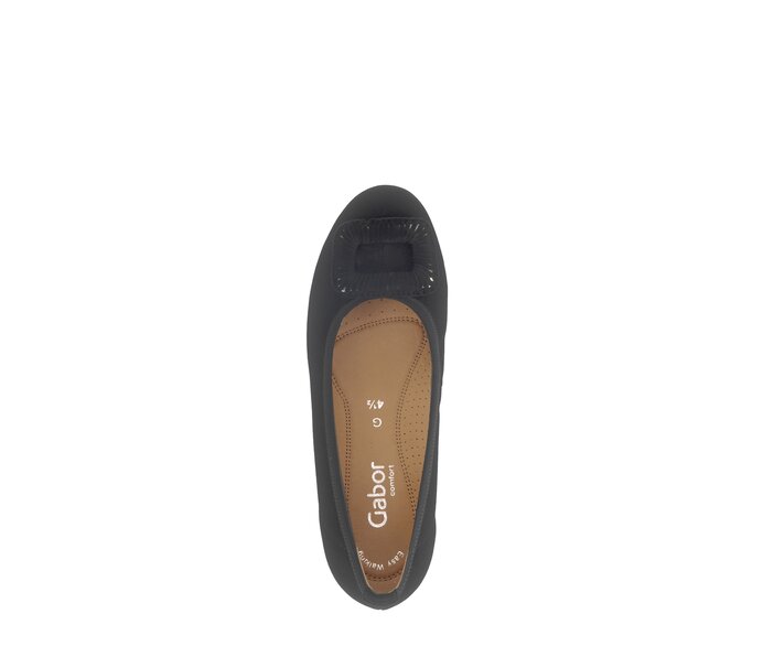 Gabor Damen  Sportliche Ballerina Schwarz - Rauleder