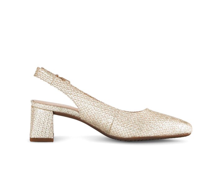 Gabor Damen  Slingpumps Beige - Effektleder