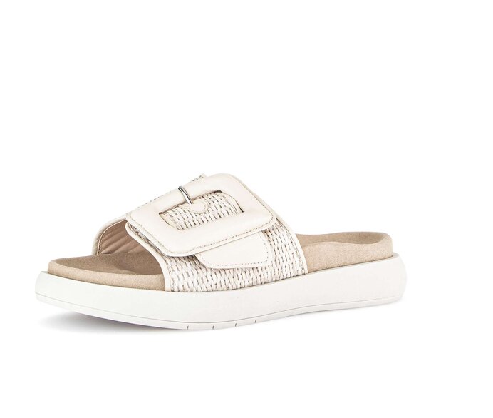 Gabor Damen  Pantolette Beige - Materialmix Leder/Lederimitat
