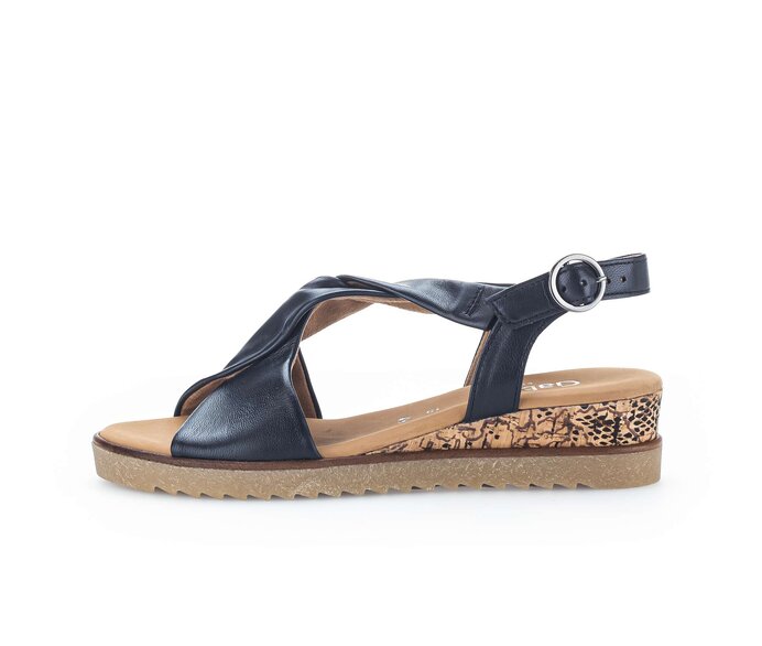 Gabor Damen Keilsandalette Blau - Glattleder