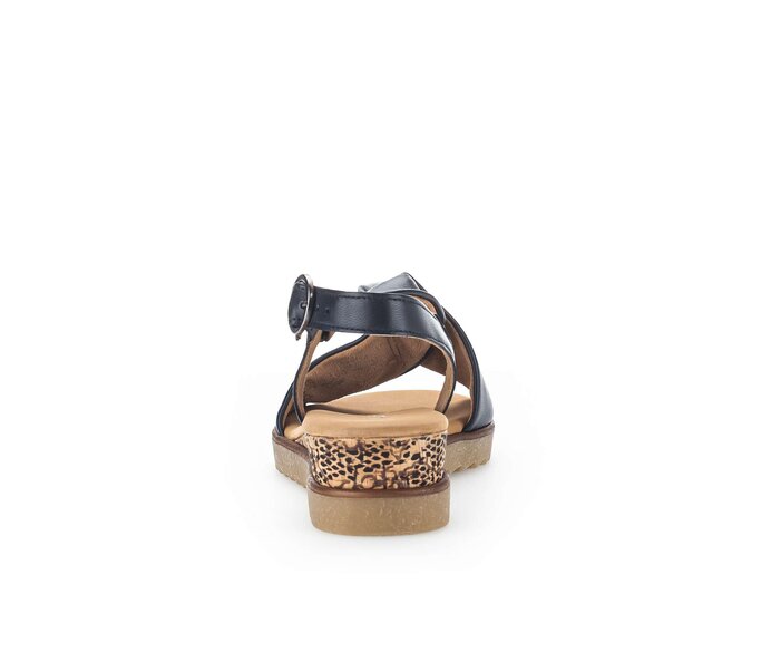 Gabor Damen  Keilsandalette Blau - Glattleder
