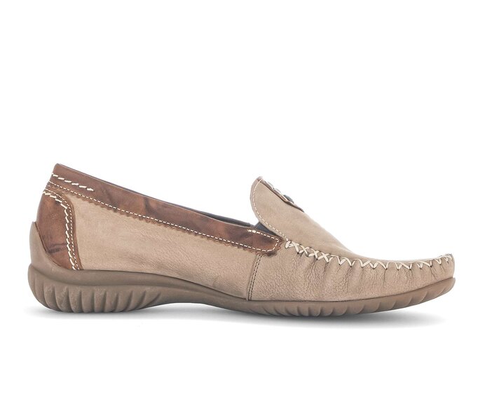 Gabor Damen  Mokassin Beige - Materialmix Leder