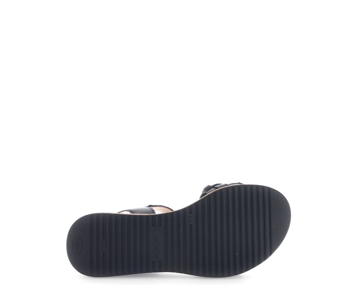 Gabor Damen  Plateau Sandale Schwarz - Glattleder