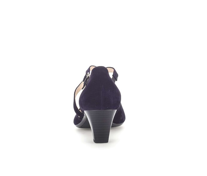 Gabor Damen  Spangenpumps Blau - Rauleder