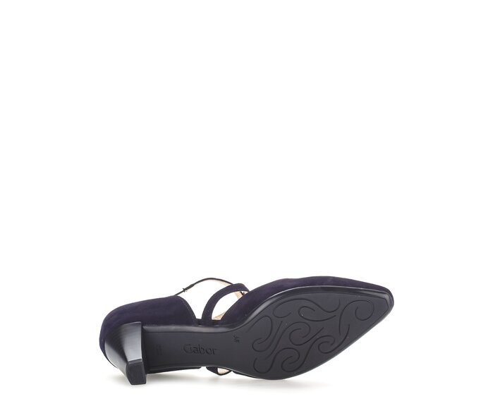 Gabor Damen  Spangenpumps Blau - Rauleder