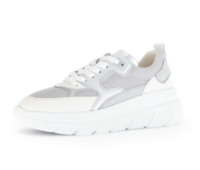 Gabor Damen  Sneaker Low Grau - Materialmix Leder/Lederimitat