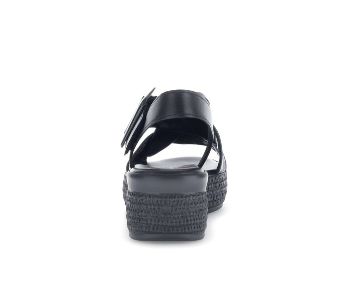 Gabor Damen  Plateau Sandale Schwarz - Glattleder