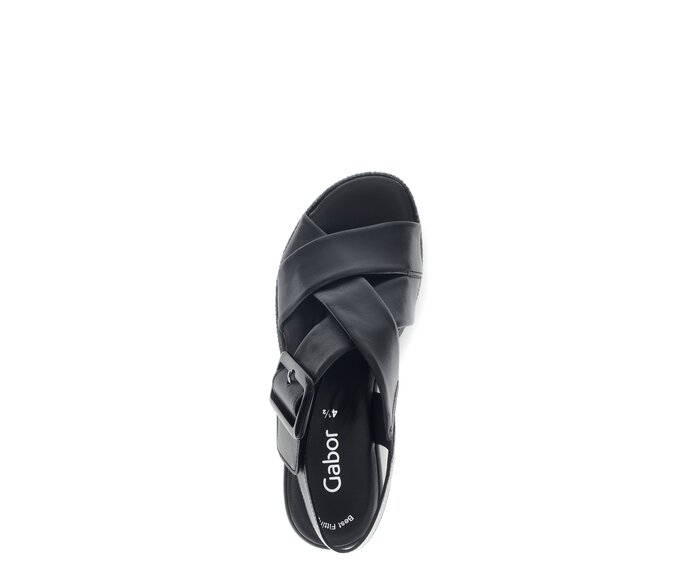 Gabor Damen  Plateau Sandale Schwarz - Glattleder