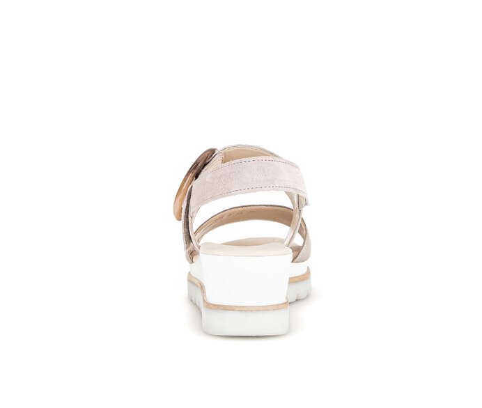 Gabor Damen  Keilsandalette Rosa - Materialmix Leder