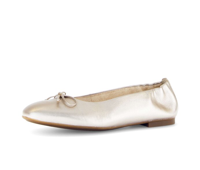 Gabor Damen  Eleganter Ballerina Gold - Effektleder