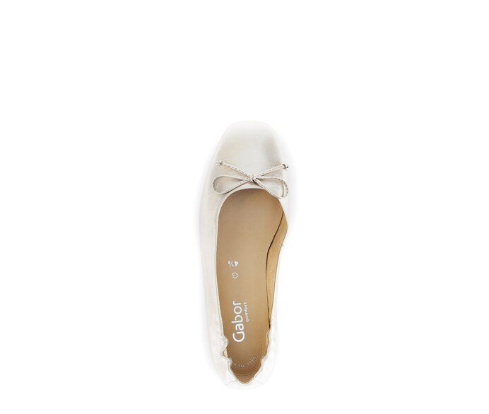 Gabor Damen  Eleganter Ballerina Gold - Effektleder