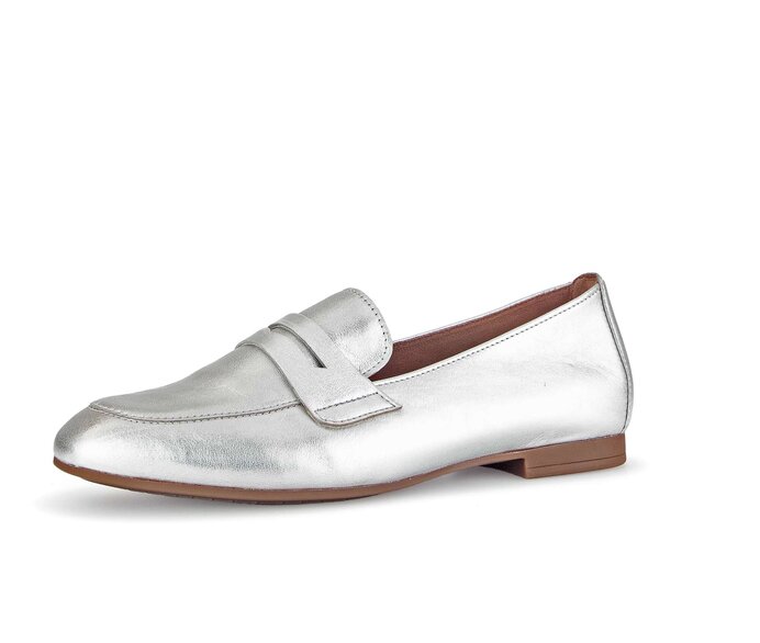 Gabor Damen  Slipper Silber - Effektleder