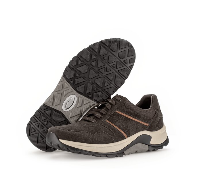 Gabor Herren Rollingsoft Sneaker Low Braun - Materialmix Leder/Textil