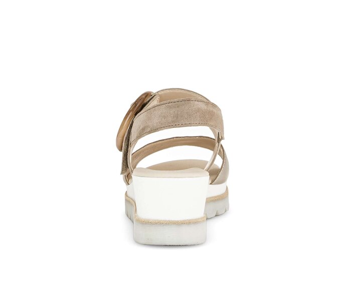 Gabor Damen  Plateau Sandale Beige - Materialmix Leder
