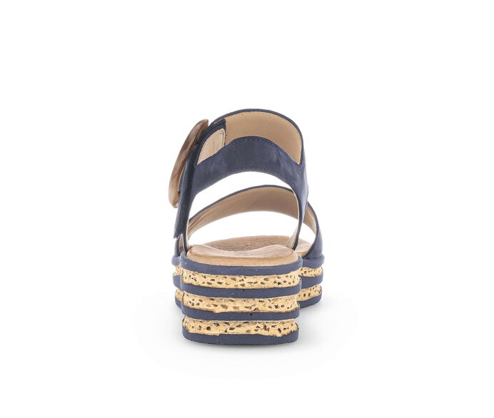 Gabor Damen  Plateau Sandale Blau - Rauleder