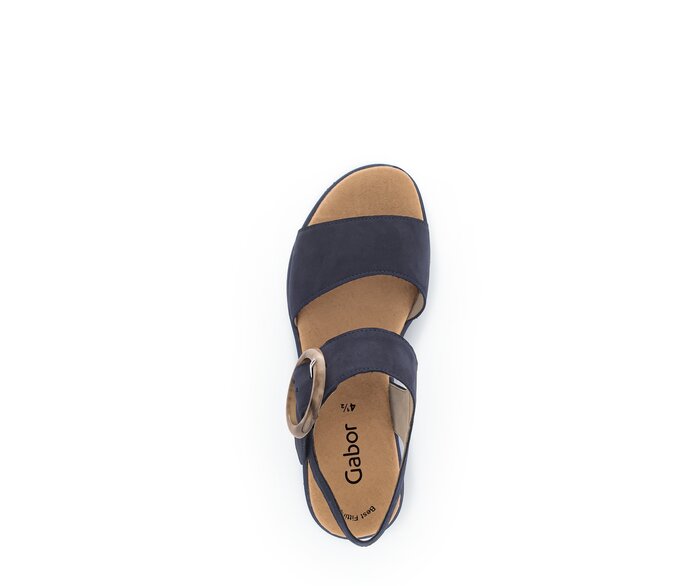 Gabor Damen  Plateau Sandale Blau - Rauleder
