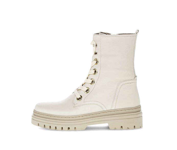 Gabor Damen Schnürstiefelette Beige - Glattleder