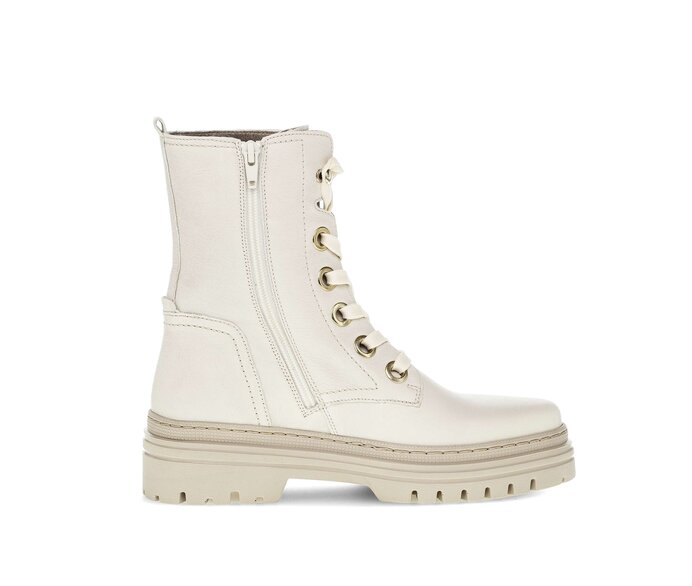 Gabor Damen  Schnürstiefelette Beige - Glattleder