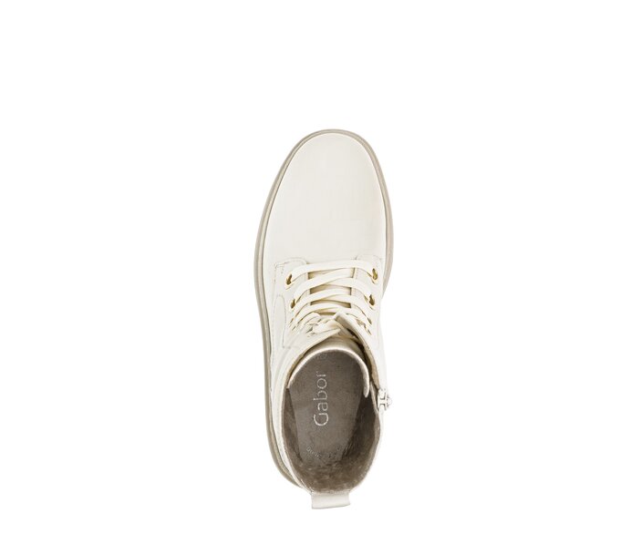 Gabor Damen  Schnürstiefelette Beige - Glattleder