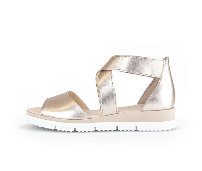 Gabor Damen Riemchensandale Gold - Effektleder