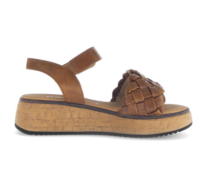 Gabor Damen  Plateau Sandale Braun - Glattleder