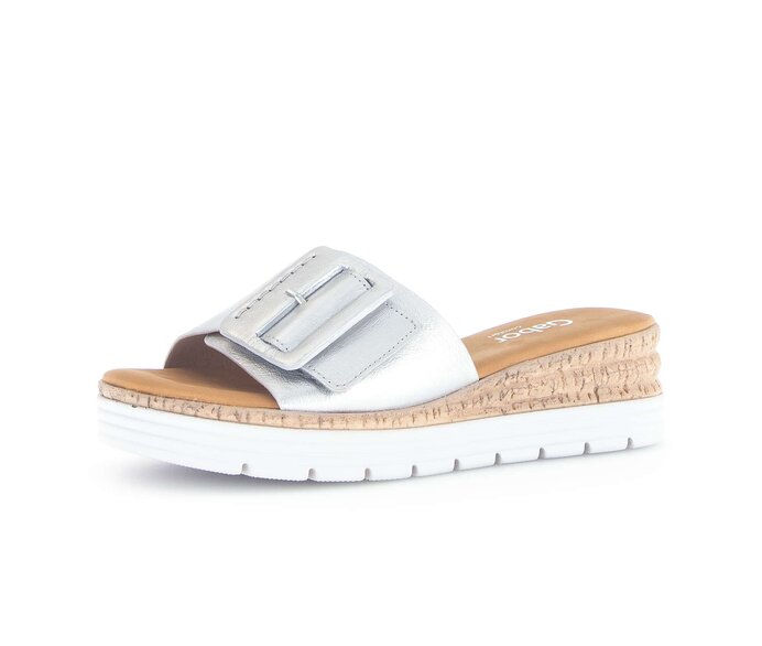 Gabor Damen  Pantolette Silber - Effektleder