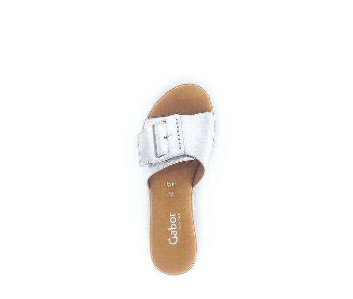 Gabor Damen  Pantolette Silber - Effektleder