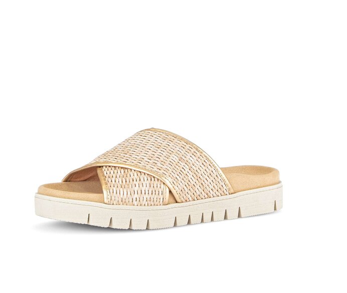 Gabor Damen  Pantolette Beige - Materialmix Leder/Lederimitat