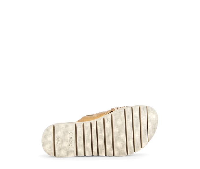 Gabor Damen  Pantolette Beige - Materialmix Leder/Lederimitat