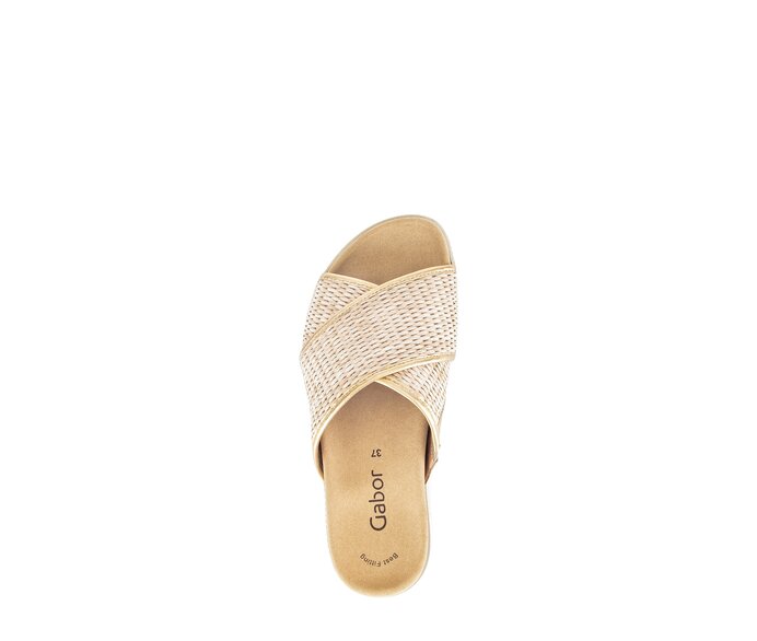 Gabor Damen  Pantolette Beige - Materialmix Leder/Lederimitat
