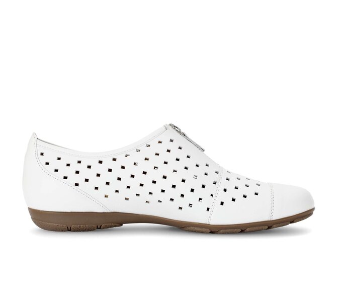 Gabor Damen  Sportliche Ballerina Weiß - Glattleder
