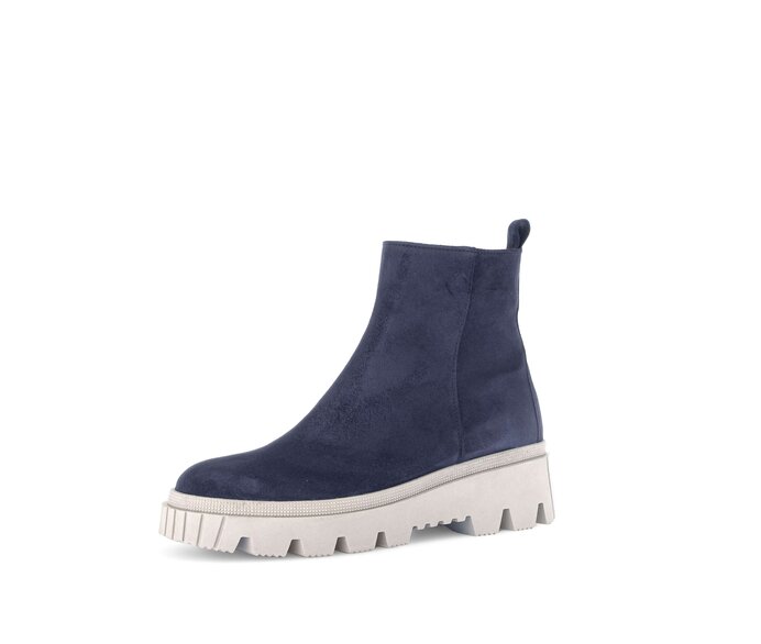 Gabor Damen  Plateau Stiefelette Blau - Rauleder