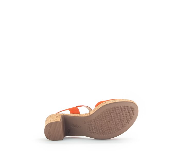 Gabor Damen  Plateau Sandale Orange - Rauleder