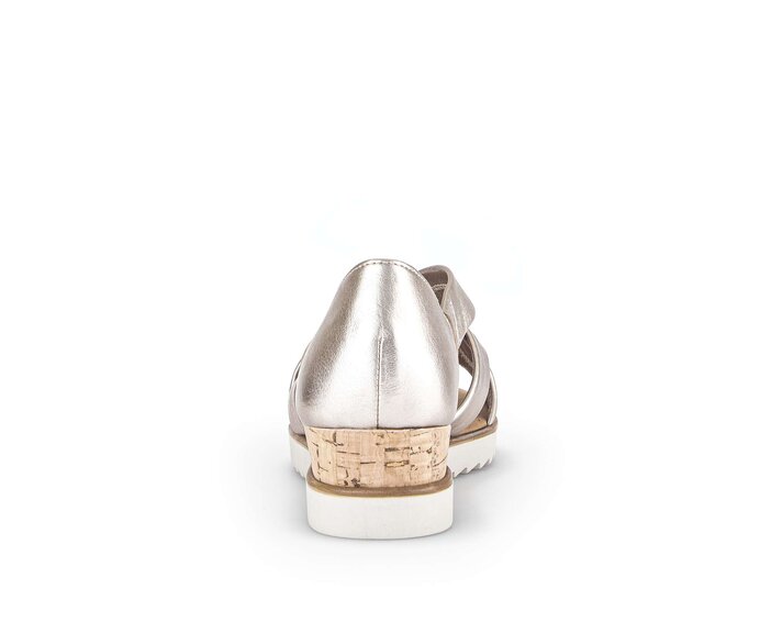 Gabor Damen  Keilsandalette Gold - Effektleder