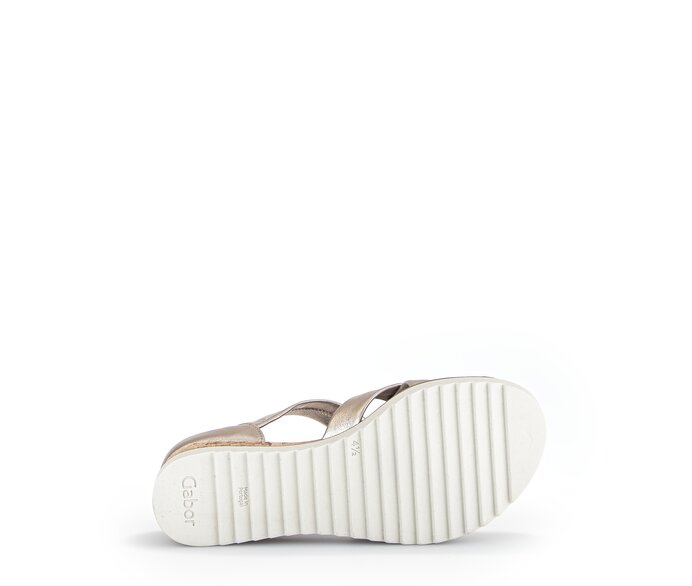 Gabor Damen  Keilsandalette Gold - Effektleder