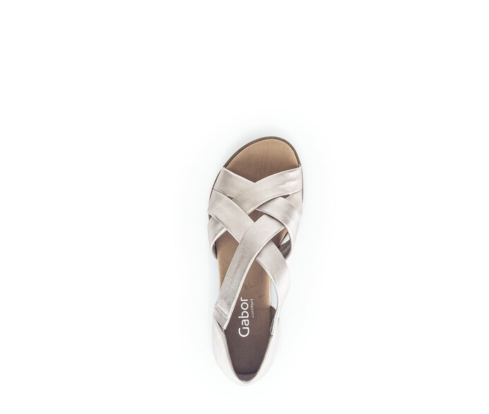 Gabor Damen  Keilsandalette Gold - Effektleder