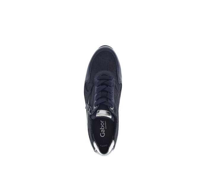Gabor Damen  Sneaker Low Blau - Materialmix Leder