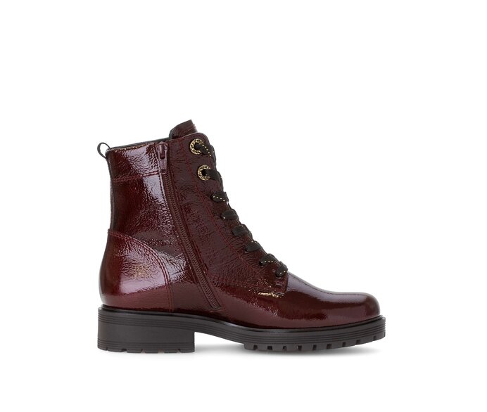 Gabor Damen  Schnürstiefelette Rot - Lackleder