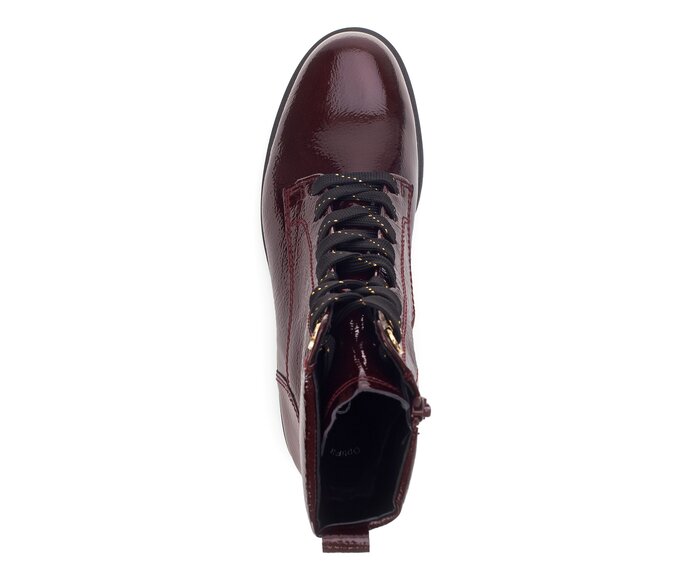Gabor Damen  Schnürstiefelette Rot - Lackleder