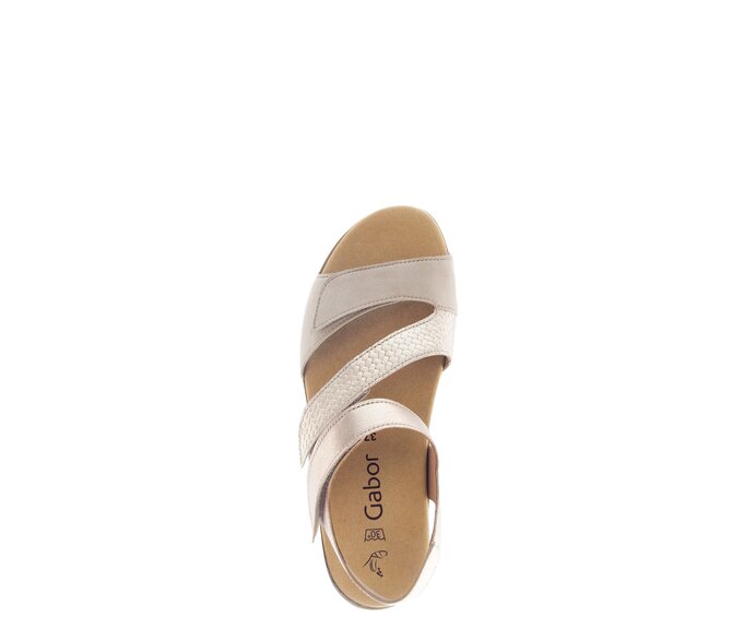 Gabor Damen  Plateau Sandale Beige - Materialmix Leder