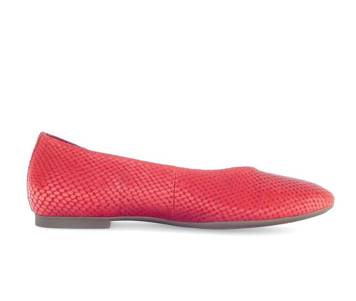 Gabor Damen  Eleganter Ballerina Rot - Leder Reptiloptik