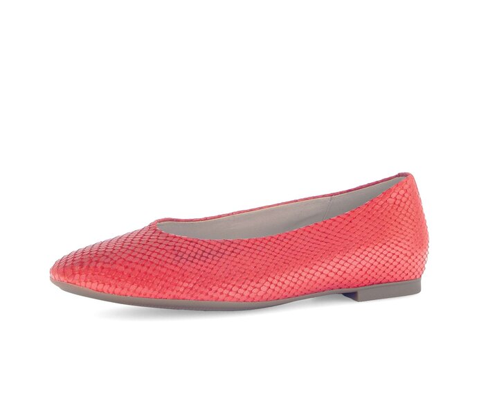 Gabor Damen  Eleganter Ballerina Rot - Leder Reptiloptik