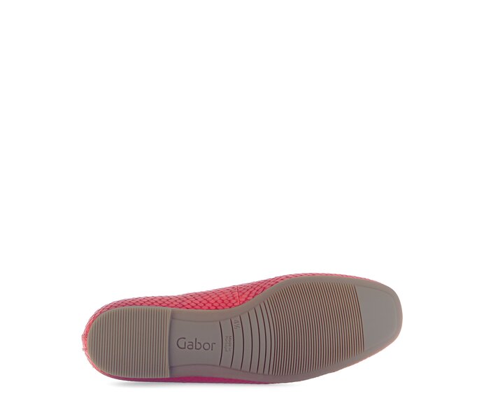 Gabor Damen  Eleganter Ballerina Rot - Leder Reptiloptik