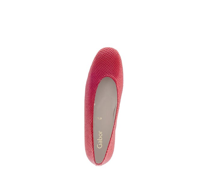 Gabor Damen  Eleganter Ballerina Rot - Leder Reptiloptik