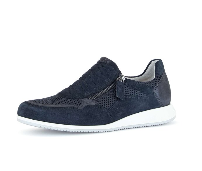 Gabor Damen  Sneaker Low Blau - Materialmix Leder/Lederimitat